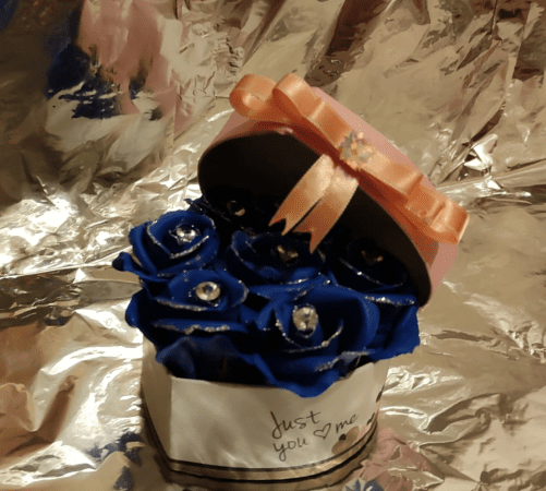 Aranjament cu trandafiri din sapun